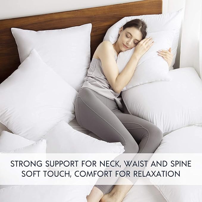 Phantoscope 20x20 Pillow Insert - Throw Pillow Insert with 100% Cotton Cover - 20 Inch Square Form Microfiber Pillow Sham Stuffer - Couch Cushion Pillow, 1 Count (Pack of 1)