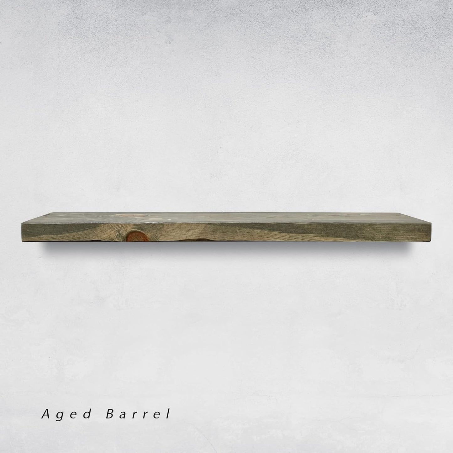 PJ DECOR URBANDI, Rustic Floating Shelves, Set of 2, Hidden Bracket, Solid Wood, Heavy Duty, Wall Mounted Shelves, (Grey, 24Wx6D)