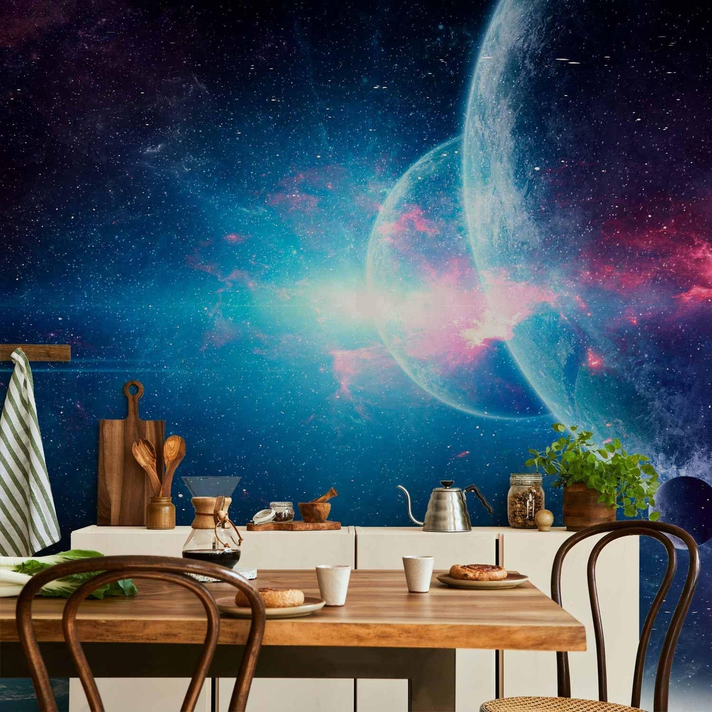 artgeist Wall Mural Cosmos Galaxy 79x55 in - XXL Non-Woven Wallpaper Fleece Wall Decor Photo Print Picture Image Design Stars Solar System Universe Space b-C-10047-a-a