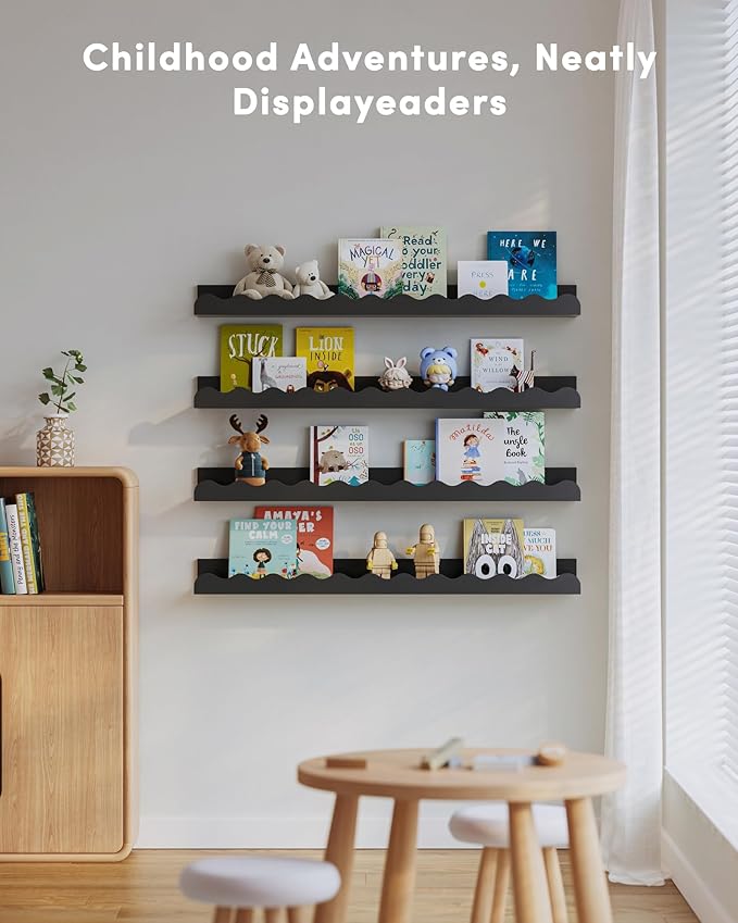 Seocry Nusery Shelves (23 Inches, Black)