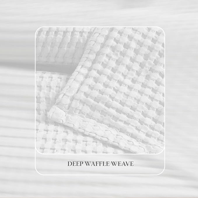 Threadmill Cooling Cotton Waffle Queen Size Blanket | Lightweight Summer Blanket for Hot Sleepers | Rayon Derived from Bamboo | Luxury Throw for Bed, Couch & Sofa | 90 x 92 Inches | White
