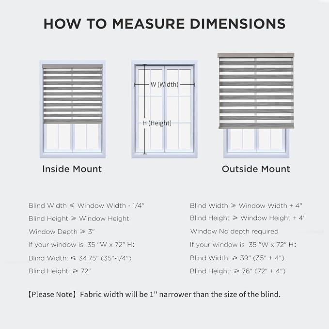 Joydeco Cordless Zebra Blinds (Pro), Dual Layer Light Control Zebra Blinds for Windows, Light-Proof Aluminum Cover, Free-Stop Roller Shades for Home & Office (Gray, 26" W x 75" H)