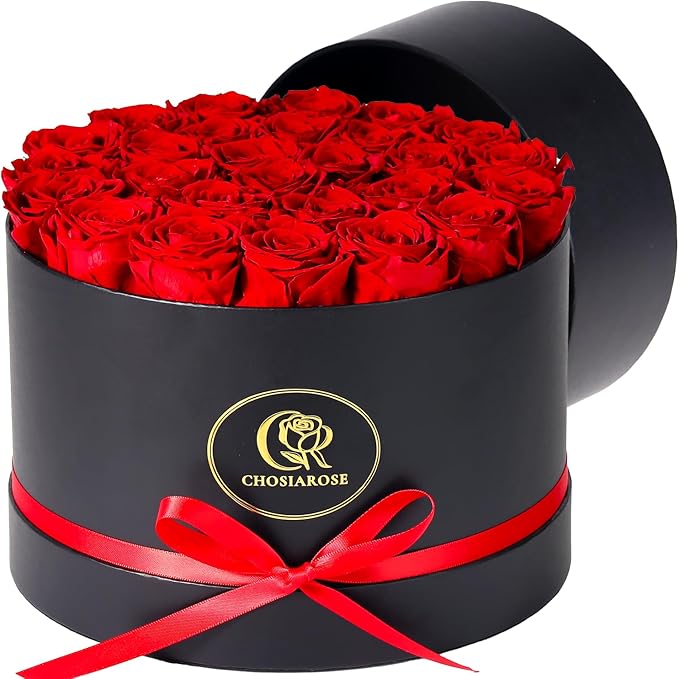 Flowers Forever Preserved Roses - 27 Preserved Flowers for Delivery Women Birthday Gifts for Mom Grandma Forever Flower in a Box Rose Gift for Her Wife Anniversary Valentines Gift for Women