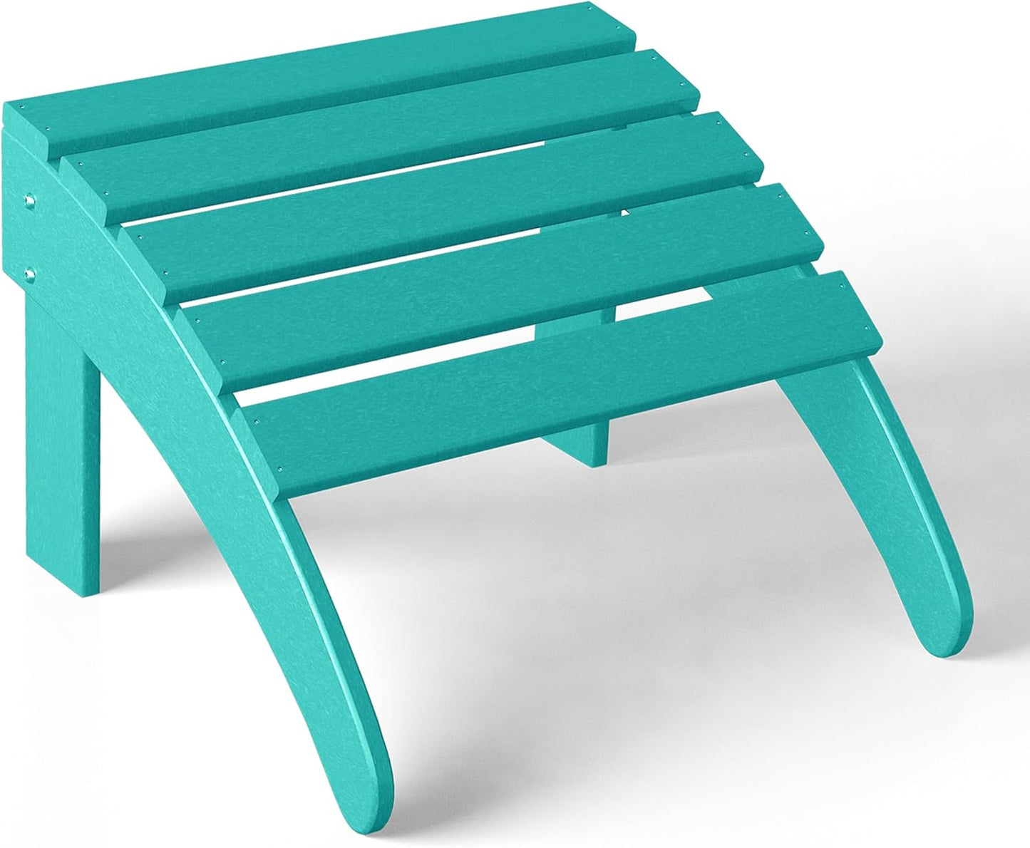 WestinTrends Outdoor Ottoman, Patio Adirondack Ottoman Foot Rest, All Weather Poly Lumber Folding Foot Stool for Adirondack Chair, Widely Used for Outside Porch Pool Lawn Backyard, Turquoise