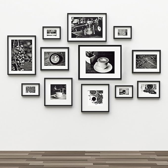 CORE ART 16x20 Frames 4 Pack, Black 16 x 20 Picture Poster Frame with Mat for 11x14 or without Mat for 16 by 20, Wall Mount Horizontal or Vertical