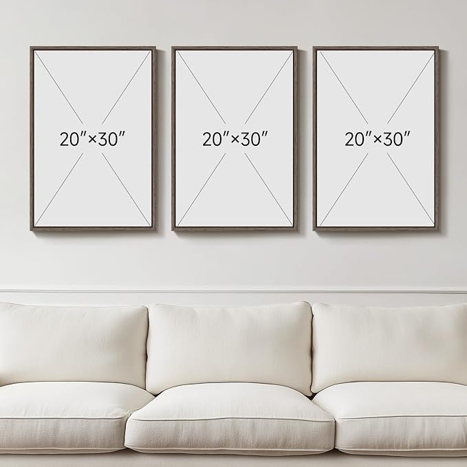 Framed Large Western Wall Art for Living Room, Cowboy Desert Cactus Canvas Artwork Prints, Black and White Boho Southwest Decor, Starry Night Pictures for Bedroom, Home Office Total Size 30x60 Inch