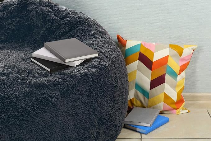BCU Bean Bag Chairs for Kids and Adults Without Filler (Cover Only) Comfy Plush Fluffy Bean Bag Chair Cover Lazy Sofa Cover for Bedroom Living Room, Multicolored