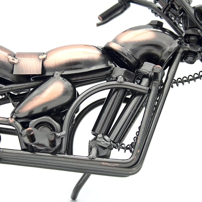 Motorcycle Gifts for Men & Women Bikers, 11.8" Handmade Metal Motorcycle Model, Vintage Motorcycle Decor for Man Cave, Garage, Home & Office