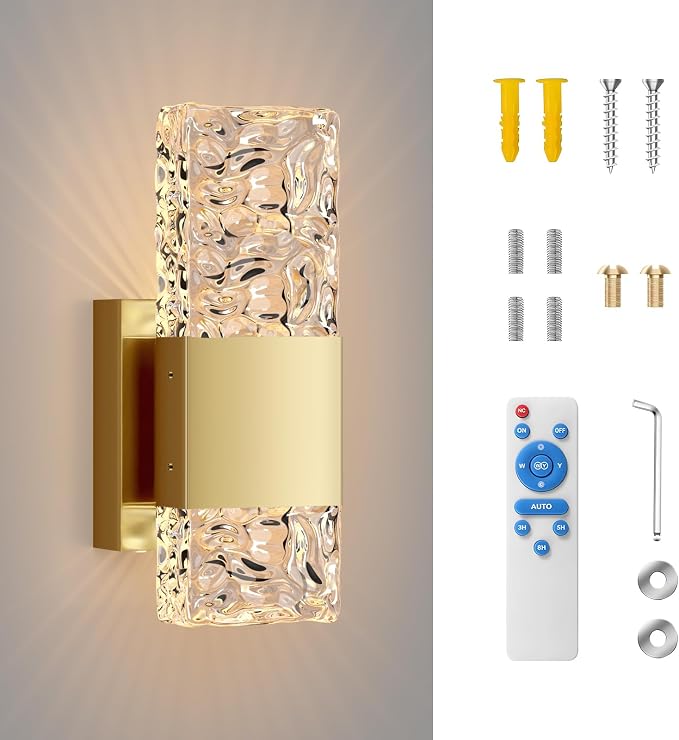 camuucci Battery Operated Wall Sconce Rechargeable Battery Powered 12000mAh Wall Light Indoor Not Hardwired Wall Lamp Fixtures for Bedroom Living Room 2Pack