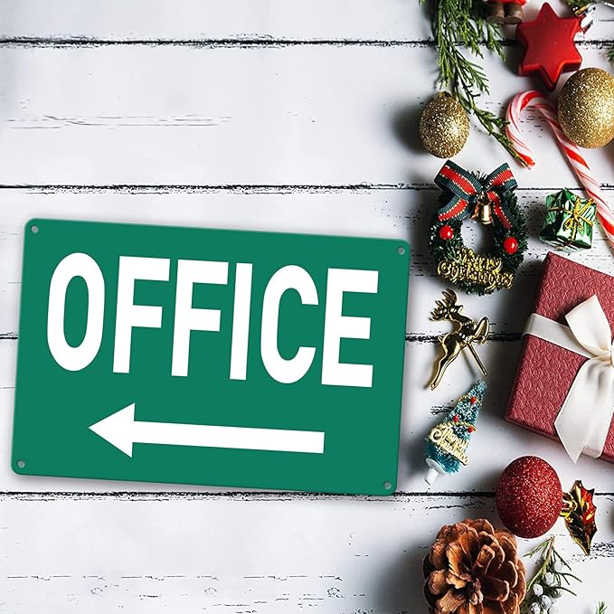 Custom Metal Office Sign for Doors - 'Meeting' with Left Arrow - 8 x 12 In