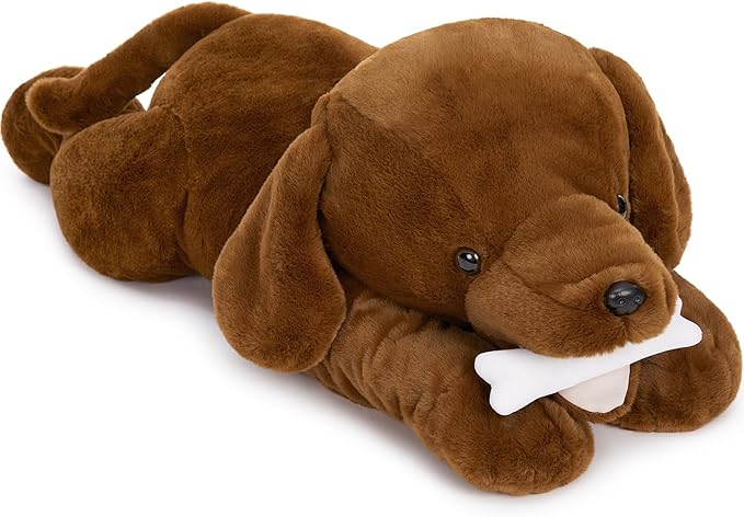MorisMos 32 Inch Giant Chocolate Lab Stuffed Animal, Large Labrador Plush Puppy Pillow, Fluffy Big Labrador Stuffed Dog Plush Gifts for Kids, Girls, Boys