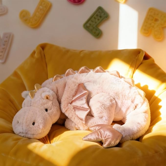 ARELUX Large 36in Cute Dragon Stuffed Animals Plush Toy Soft Pink Pterosaur Plushie Giant Fuzzy Dinosaur Pillow Plushies with Wings Cuddly for Friends Family Member