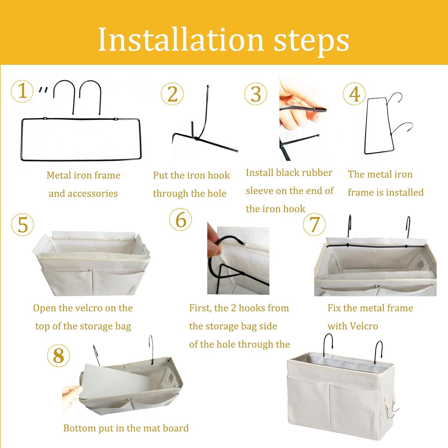Bedside Caddy, Bedside Hanging Storage Organizer for College Dorm Bed, Bunk and Hospital Beds, Can be Placed Books, Phones,Keys, Glasses,Magazine Holder (Grey, 1)