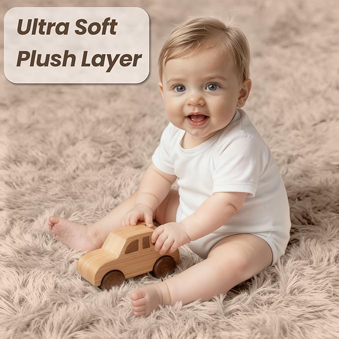 8x10 Area Rug for Living Room, Ultra Soft Fluffy Shag Rugs for Bedroom, Non-Slip Large Fuzzy Plush Rug Indoor Floor Carpet for Nursery Kids Office Dorm Modern Decor, Camel