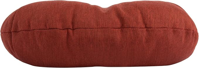 Magpie Fabrics Outdoor 15"x15"x4" Round Bistro Seat Cushions with Ties Set of 2, Tufted Waterproof Patio Floor Chair Pads for Home Garden Balcony Kitchen Office Porch, Dark Red