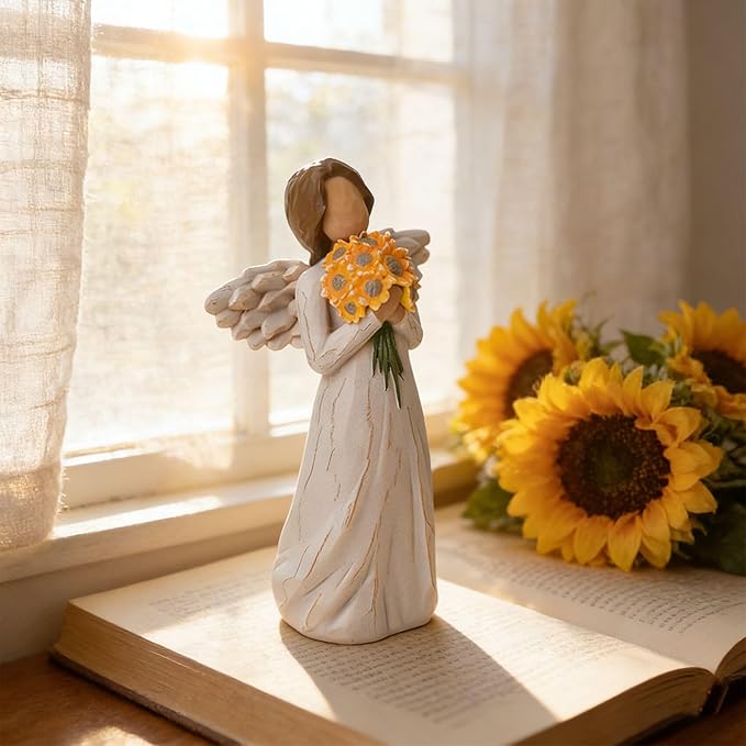 Get Well Gifts for Women After Surgery, Sunflower Gifts, Congratulations Gifts for Women, Sculpted Hand-Painted Collectible Figurines for Home Decor Ornament