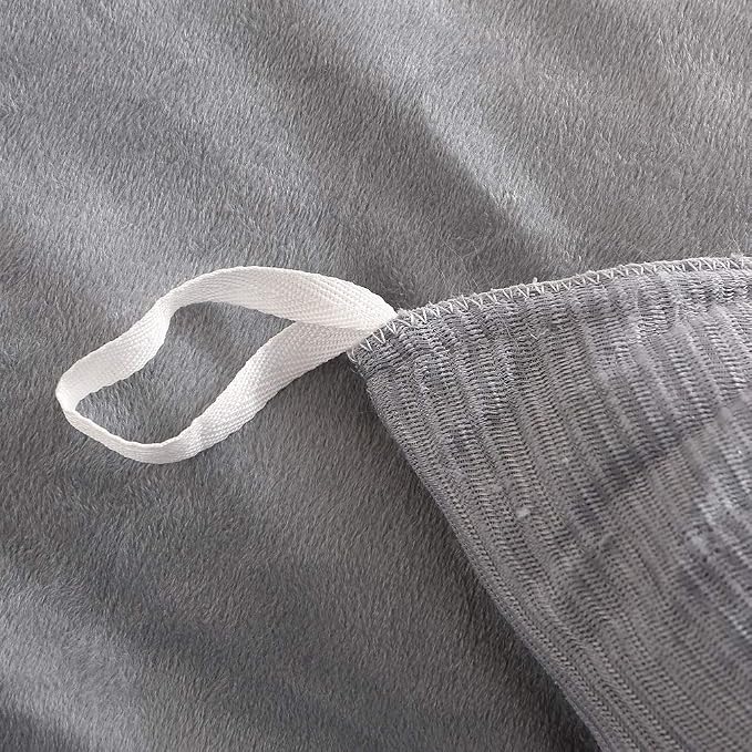 Faux Fur Velvet Fluffy Bedding Duvet Cover Set Down Comforter Quilt Cover with Pillow Shams, Ultra Soft Warm (Queen, Light Gray)