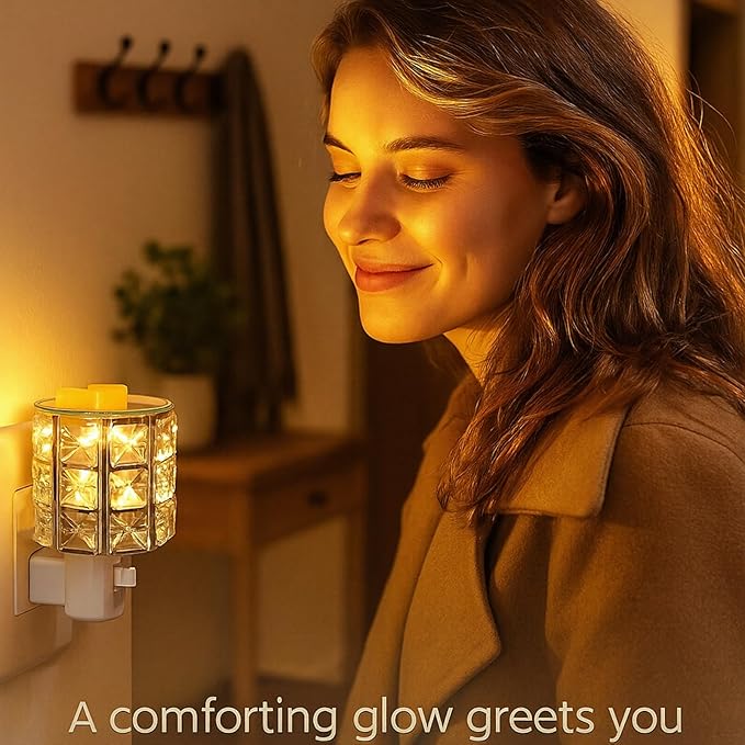 MeplLivs Warmers Pluggable Fragrance Warmer- Decorative Plug-in for Warming Scented Candle (Silver)