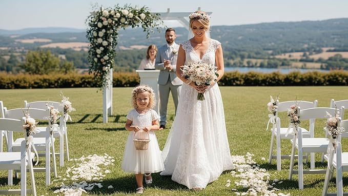 Preserved Natural Dried Flower Crown Rustic Wedding Wreath Headband Pink and White Bohemian Floral Hair Garland for Children Kids Family Photo Shoot,Birthday Party Little Bridesmaids Flower Girls