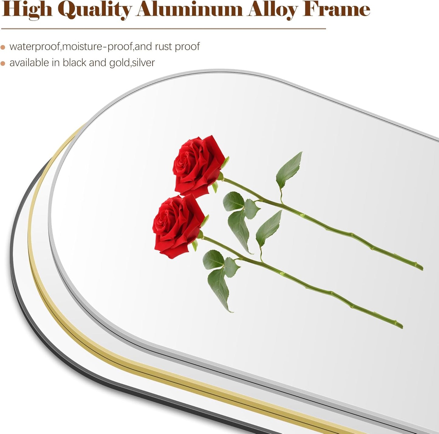 Arched Bathroom Mirror, 30"x40" Silver Arched Mirror, Wall Mounted Mirror, Silver Vanity Wall Mirror w/Metal Frame for Bedroom, Entryway, Living Room, Vertically Hanging or Leaning Against