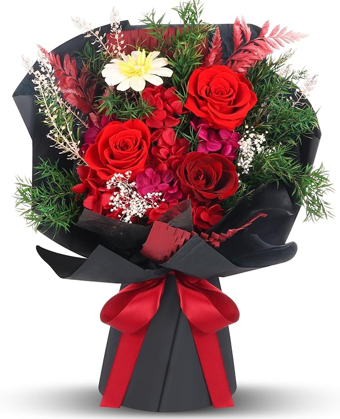 Flowers for Delivery Prime, Valentines Day Gifts for Her, Preserved Flowers Bouquets, Red Rose Birthday Gifts for Women Mom Wife Girlfriend Grandma, Real Forever Flower for Mothers Day Anniversary