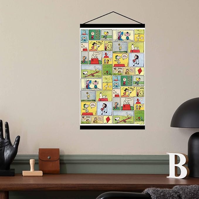 Peanuts Comic Strip Hanging Canvas Banner - Vintage Peanuts Wall Decor for Home or Office