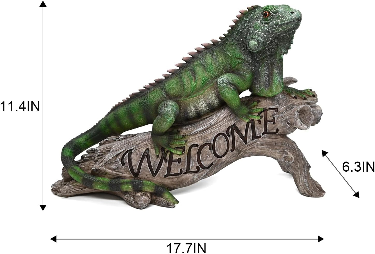 Chameleon Figurine Lizard Garden Decor: Big Iguana Figure Outdoor Statue Resin Yard Decoration Porch Large Sculpture Lawn Outside Flowerbed Accessories Welcome Sign