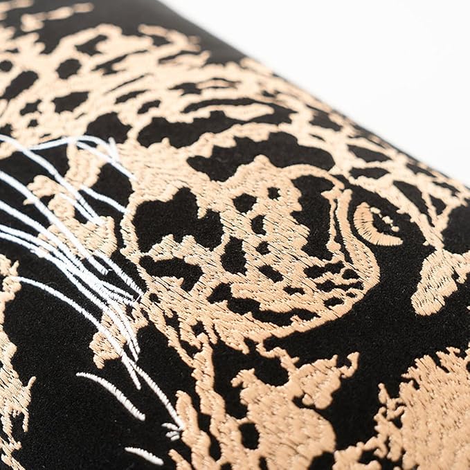 Croker Horse 12x20'' inches Throw Pillow Cushion Covers - Gold Embroidery Leopard Cheetah Luxury Modern Style Couch Sofa Pillow Cover for Living Room Bedroom