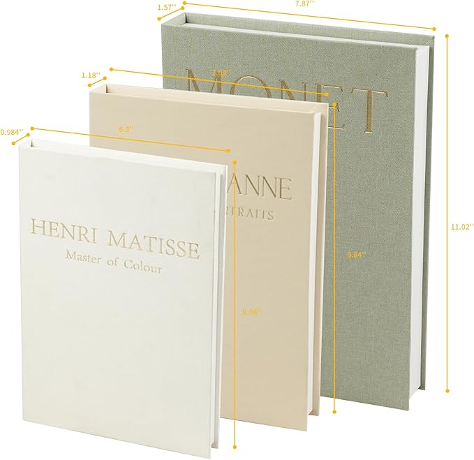Set of 3 Decorative Books for Home Decor - Vintage Fake Books for Decoration, Mini Aesthetic Book Set for Coffee Table, Shelf & Decorative Boxes(Mint green)