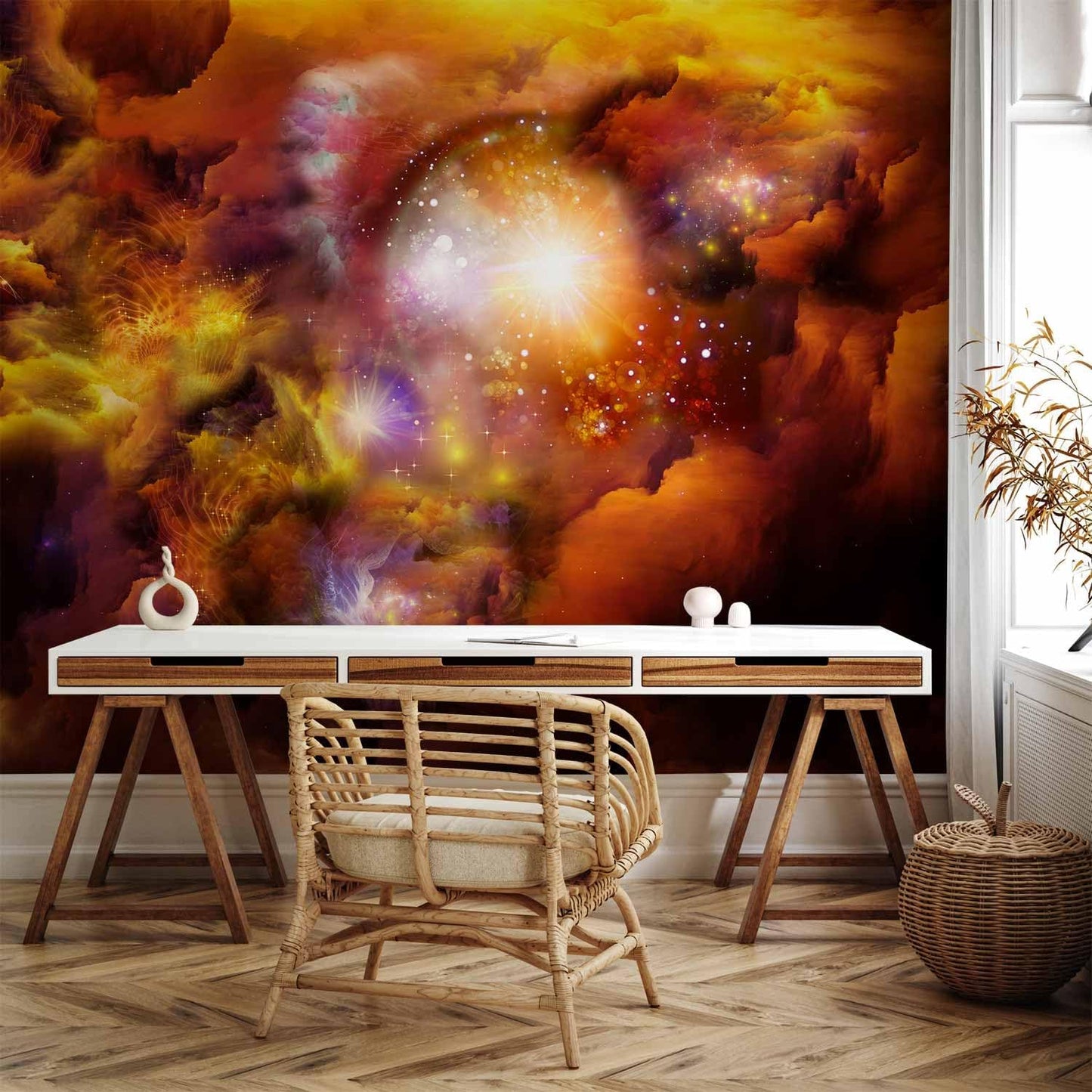 artgeist Wall Mural Cosmos Galaxy 96x69 in - Peel and Stick Self-Adhesive Wallpaper Removable Large Sticker Foil Wall Decor Print Picture Image Design n-A-0027-a-d