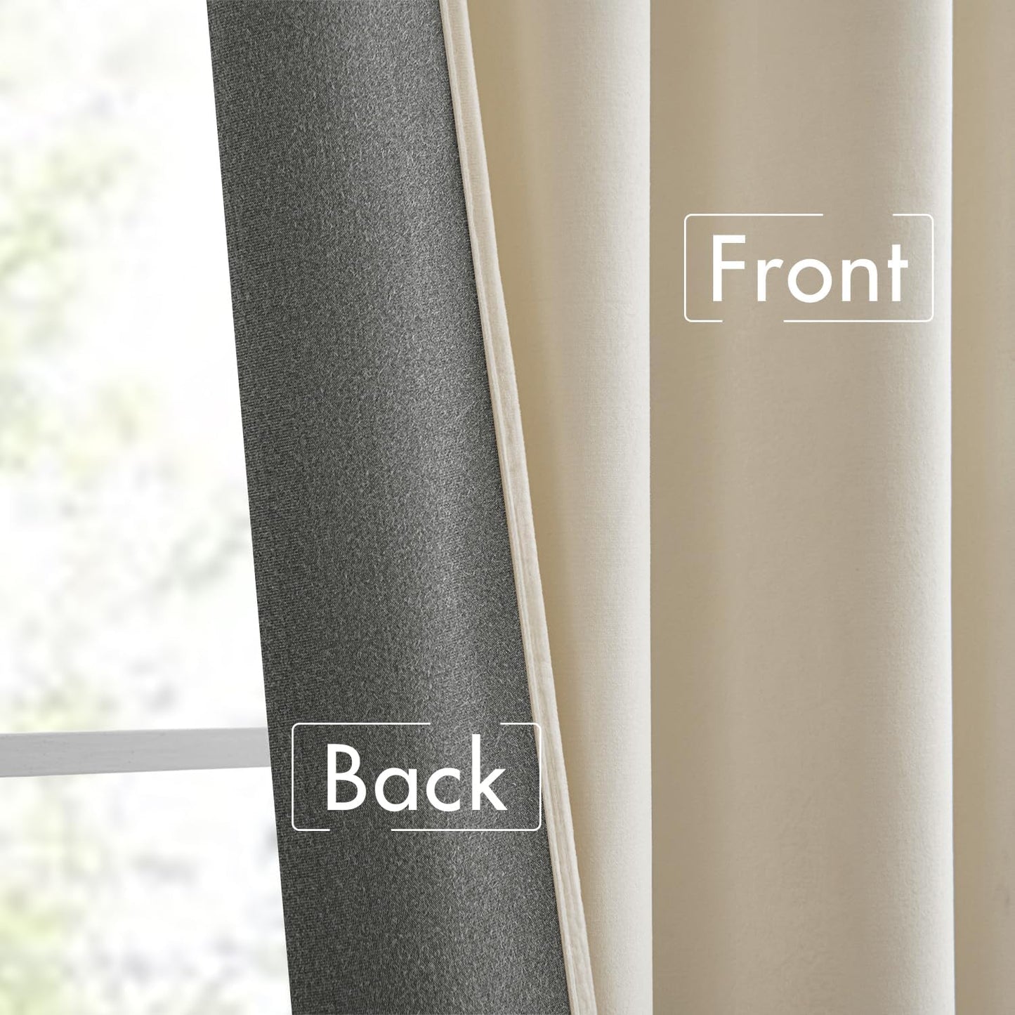 MIULEE Cream Beige Velvet Curtains 84 inches Long 2 Panels - Luxury Pinch Pleated Room Darkening Window Drapes for Bedroom Living Room Thermal Insulated Super Soft, Back Tab Rod Pocket Elegant Decor