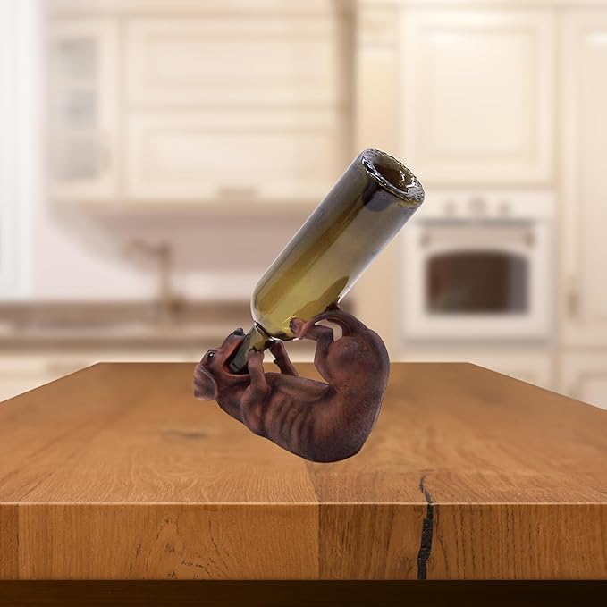 Dachshund Dog Wine Bottle Holder, Unique Home Bar Decor, Canine Wine Accessories, Kitchen Wine Organizer, 10 Inches