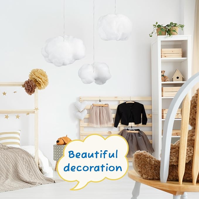 Jetec 9 Pieces Artificial Cloud Props Imitation 3D Cloud Shape Hanging Decorations Room DIY Decorative Hanging Ornament for Wedding Party Stage Show Decor (Small,Medium and Large Size)