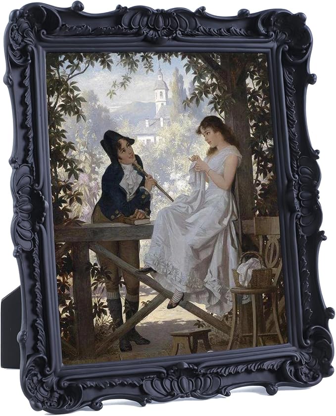 Antique Picture Frames 8x10 Vintage Victorian Ornate Picture Frames with Front Glass Wall Mount and Tabletop Gothic Home Decor Retro Gallery Wall Decor,1 Pack,Black