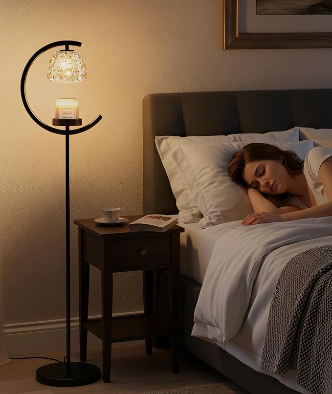 seenlast Candle Warmer Floor Lamp with Timer and Dimmer | Standing Electric Wax Melt Warmer for Home Decor, Living Room & Bedroom | Birthday Gifts for Women, Mom & Girlfriend