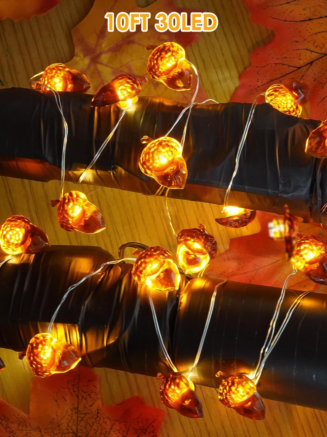 Fall Decor Acorn Fairy Lights Battery Operated with Remote, 10ft 30LED Acorn Fall Lights String 8 Modes & Timer Waterproof Outdoor Indoor for Thanksgiving Autumn Harvest Garland Halloween Decorations