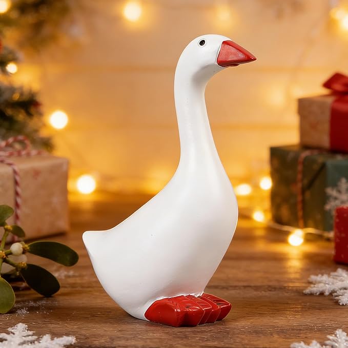 Desk Goose Decor Figurine Cute Resin Goose Statue for Home Decor, Perfect Housewarming Gifts New Home, Gifts for Women, Coworker Gifts, Office Desk Decorations
