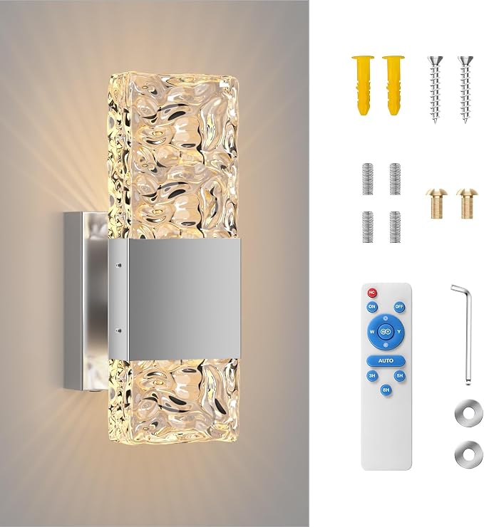 camuucci Battery Operated Wall Sconce Rechargeable Battery Powered 12000mAh Wall Light Indoor Not Hardwired Wall Lamp Fixtures for Bedroom Living Room 2Pack
