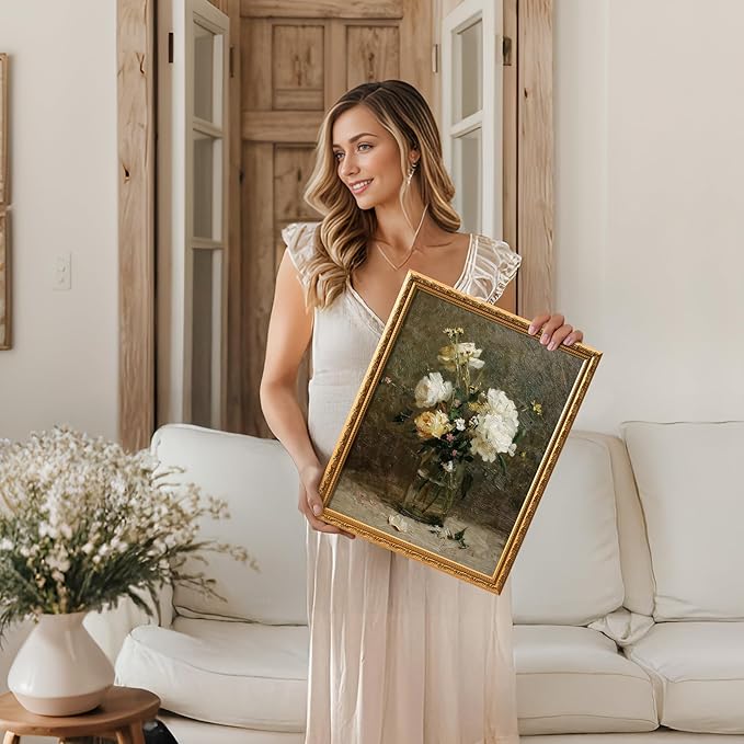 TWING 11x14 Picture Frame,Display 8x10 Photo with Mat or 11x14 without Mat,Ornate Vintage 11 x 14 Photo Frames for Wall Mounting,Gold,1 Pack