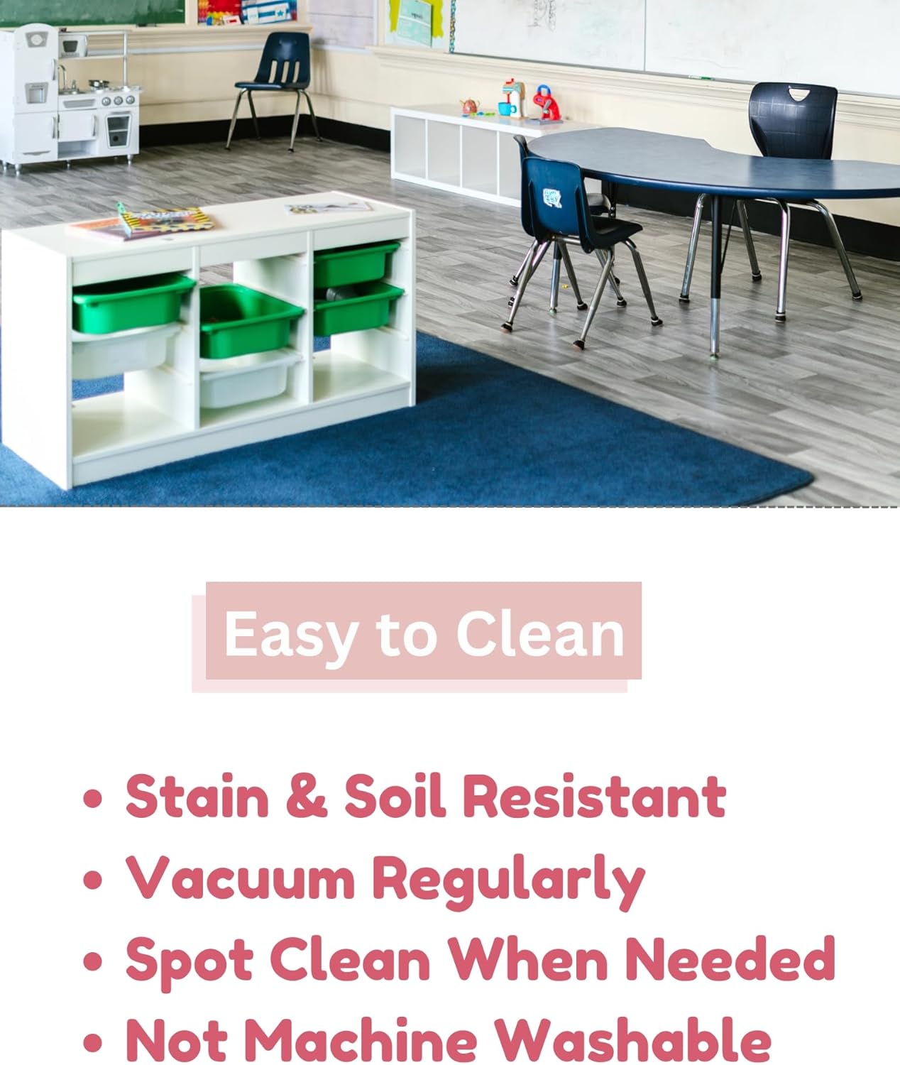 KOECKRITZ Soft and Colorful Kids Classroom Area Rugs (Passes Flammability Pill Test) Many Sizes and Bright Colors to Select from (5' x 7', Royal)