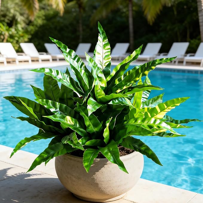 4Pcs Fake Ferns,Faux Outdoor Plants UV Resistant,3D Real Touch Fake Plants Total 60 Blades,Weatherproof Artificial Plants Outdoor Indoor for Garden Porch Home Office Living Room Decor