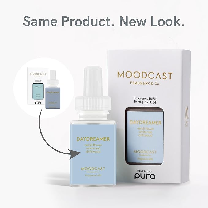 Pura & Moodcast Home Scent Refill - Smart Home Air Diffuser - Long-Lasting Premium Fragrance per Refill - Household Essential - Clean & Safe Diffuser Fragrance - 2 Pack, Daydreamer