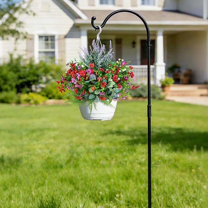 Hrobek Fake Artificial Flowers for Outdoors Faux Plants Outside Indoor,Realistic UV Resistant Silk Flower for Home Patio Garden Back Yard Front Porch Decor Spring Summer(12 Bunches)