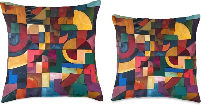 Tribal Fusion Chinle Cubism Art Throw Pillow
