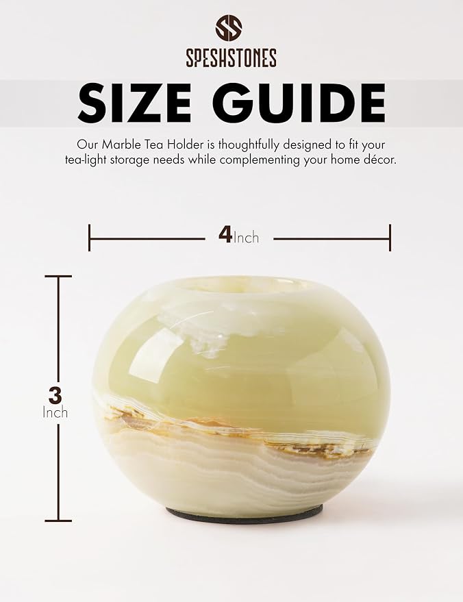 Marble Tealight Candle Holder 4 Inch Green Onyx Votive Candle Holders for Tables Centerpieces, & Home Decor, Decorative Candles Holders for Wedding Gifts