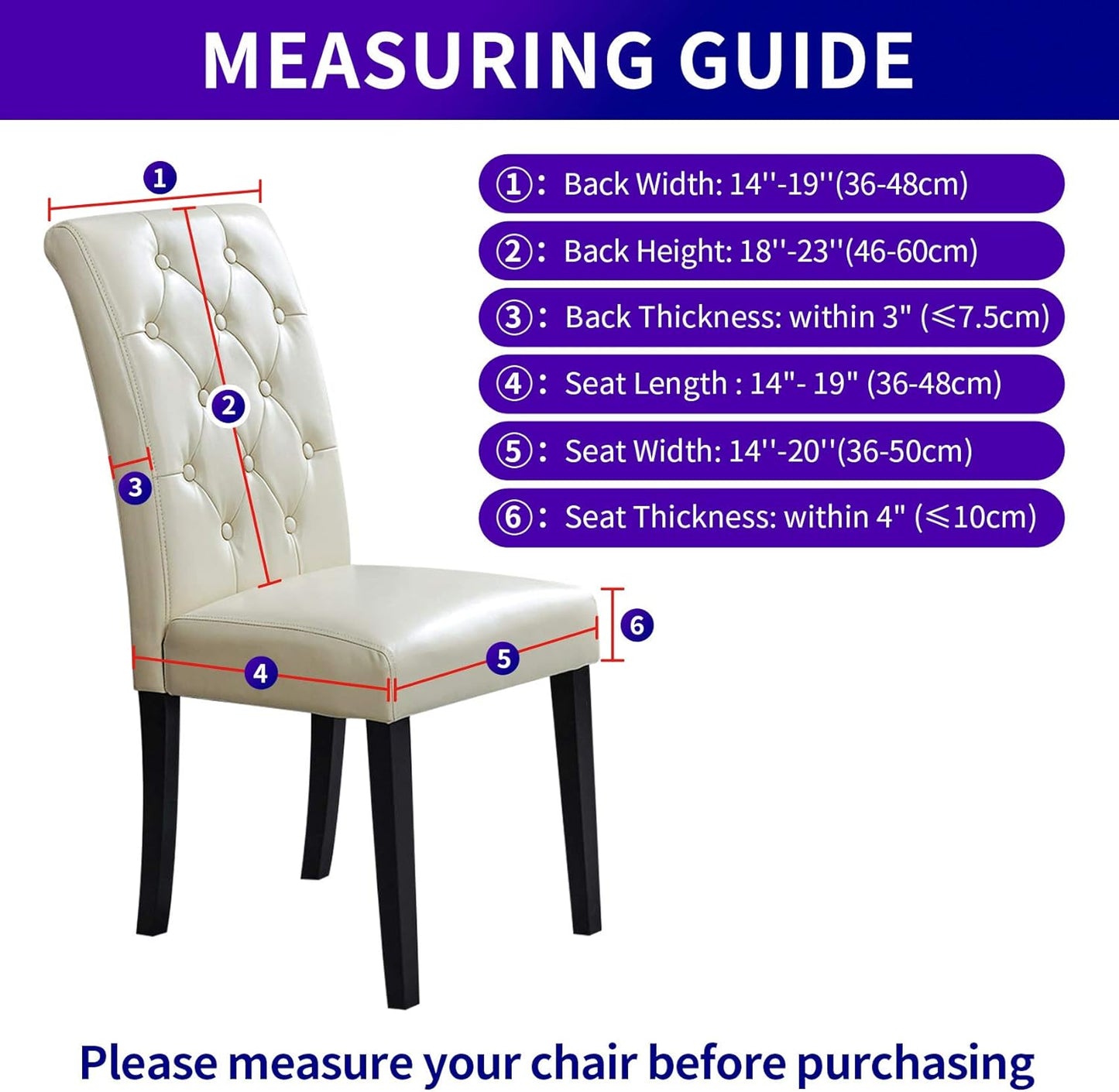 Howhic Stretch Chair Covers for Dining Room Set of 6, Removable Washable Dining Room Chair Covers, Dining Chair Slipcovers Seat Protector, Great Decoration for Home and Banquet (Dusty Blue, 6 Pack)