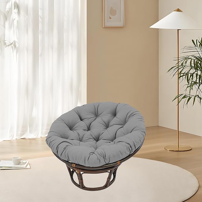 Papasan Round Chair Cushion, Thickened Soft Egg Chair Cushions Replacement, Hanging Swing Seat Pads for Outdoor Indoor Garden Patio (Without Seats)