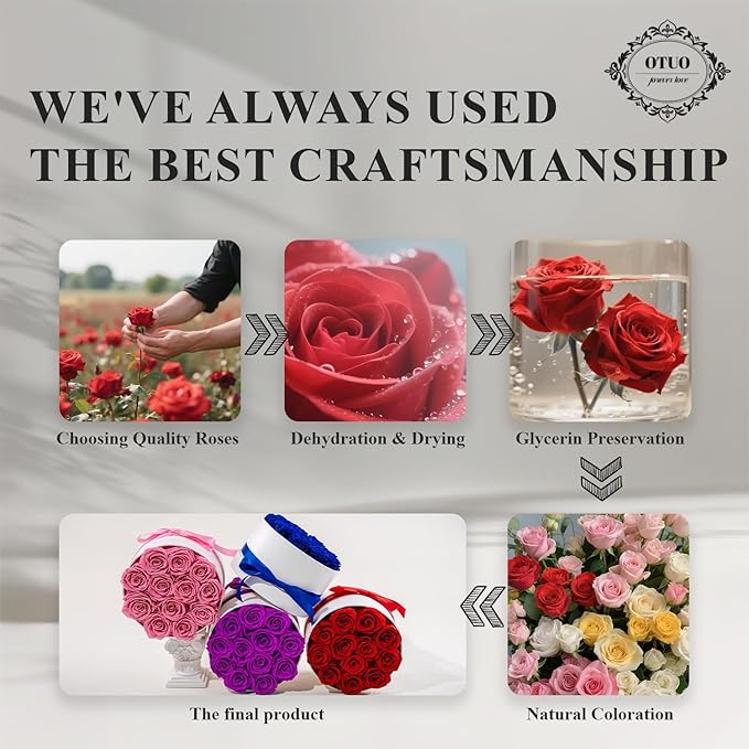 12 Piece Preserved Roses in a Box - Forever Flowers for Delivery Prime, Eternal Roses Mothers Gifts for Mom, Valentine's Day, Wife Anniversary Birthday Gifts for Women(Blue)