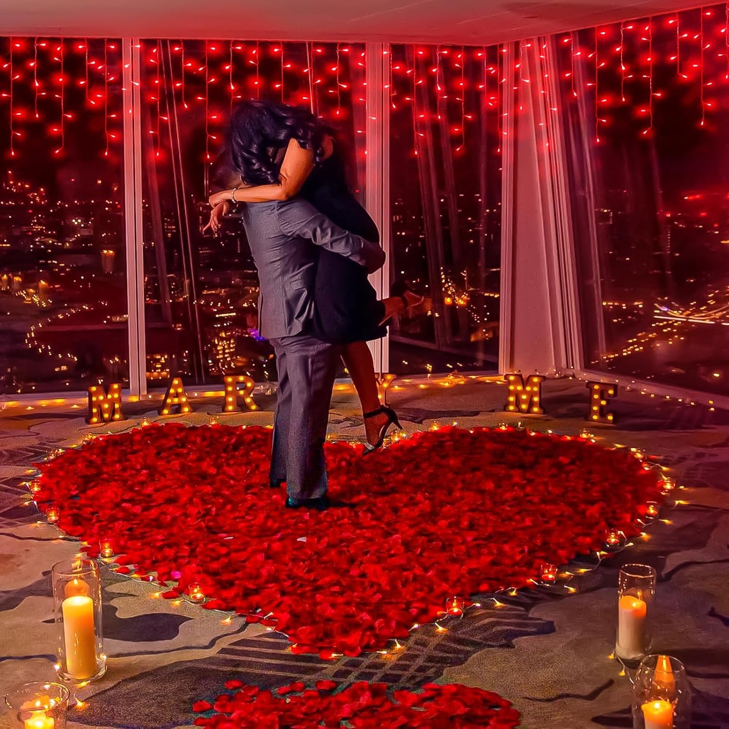 Red Christmas Lights Outdoor, 33ft 400 LED Icicle Lights for Outside Clear Wire Connectable Twinkle Light with 8 Modes Timer Plug in Waterproof for Window Party Wedding Holiday Decorations