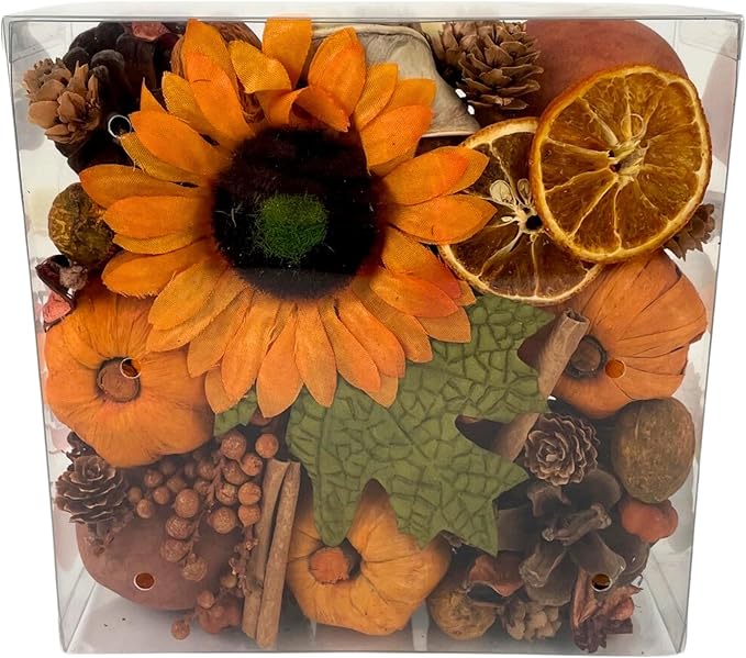 ANDALUCA Decorative Sunflower Fragrance Potpourri Fall Autumn Home Décor (Pumpkin Spice)